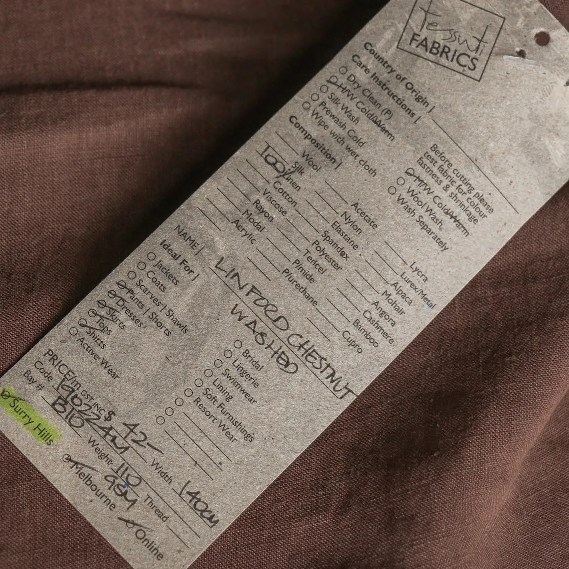Linford Chestnut Washed Linen