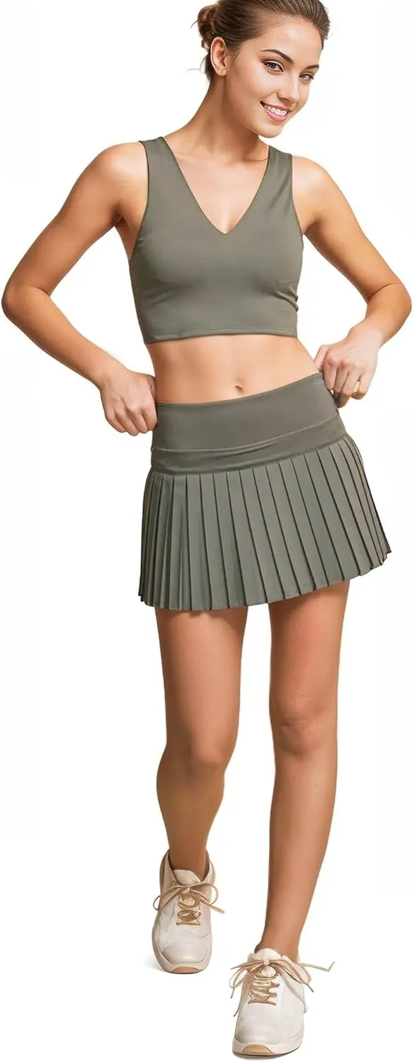 Love Tree Women's Juniors High Waist Active Pleated Skort Tennis Skirt