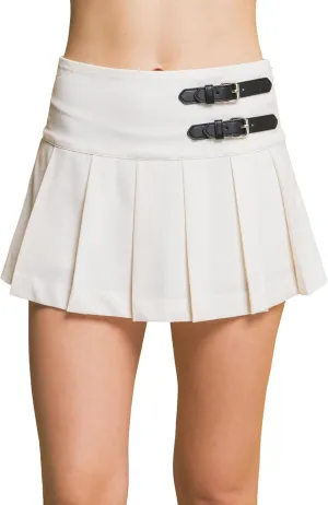 Love Tree Women's Juniors High Waist Pleated Skort Mini Skirt