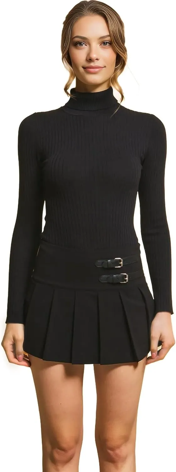 Love Tree Women's Juniors High Waist Pleated Skort Mini Skirt