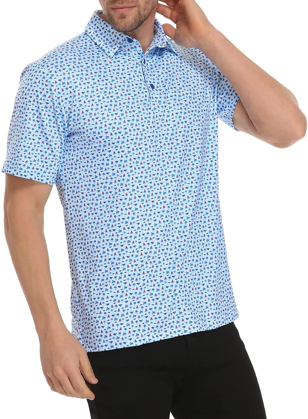 LRD Golf Shirts for Men UPF 50 Moisture Wicking Short Sleeve Polo Shirt