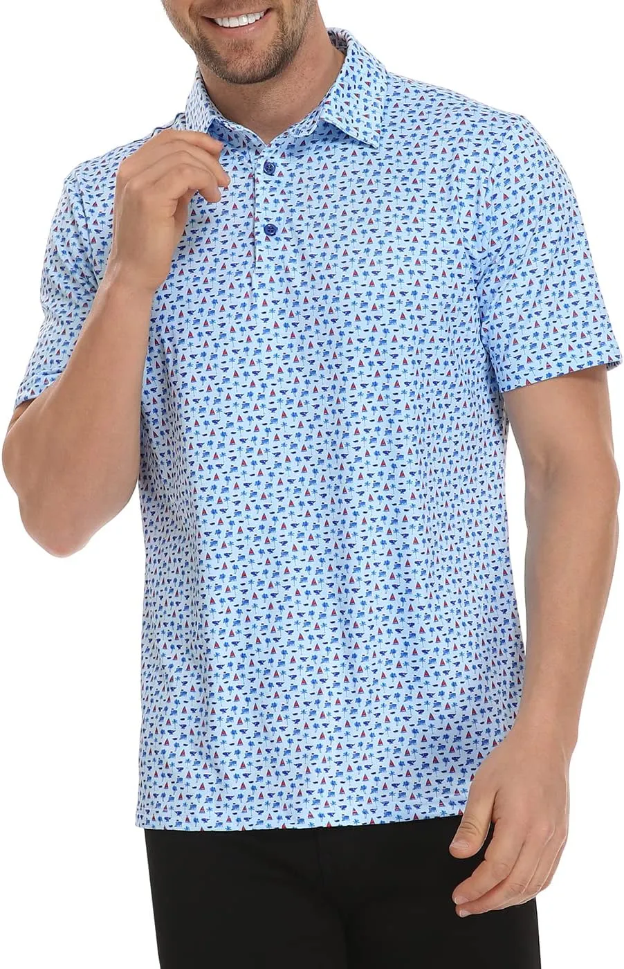 LRD Golf Shirts for Men UPF 50 Moisture Wicking Short Sleeve Polo Shirt