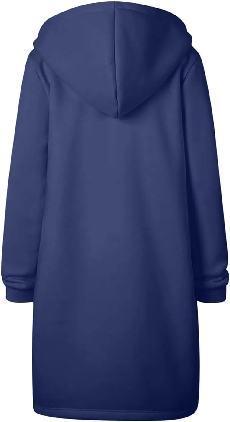 LRMQS Womens Casual Long Sweatshirt Hoodies with Pocket Drawstring Loose Jacket Coats 2023 Fashion Trendy Hoodie Clothing