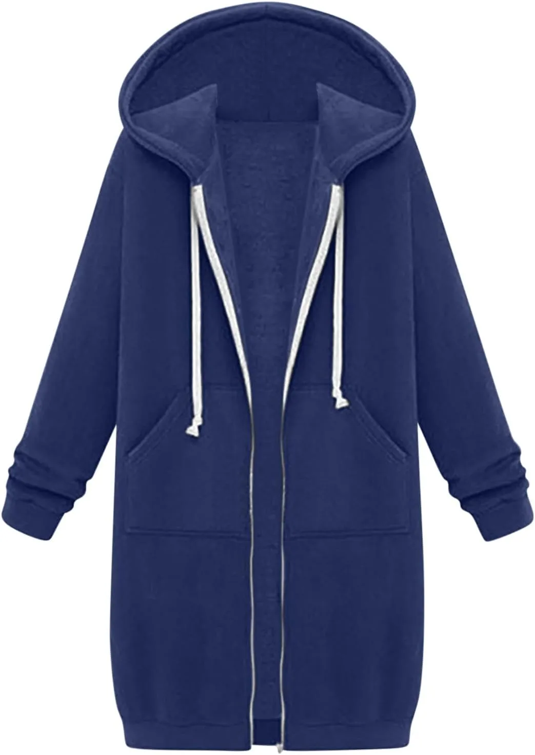 LRMQS Womens Casual Long Sweatshirt Hoodies with Pocket Drawstring Loose Jacket Coats 2023 Fashion Trendy Hoodie Clothing