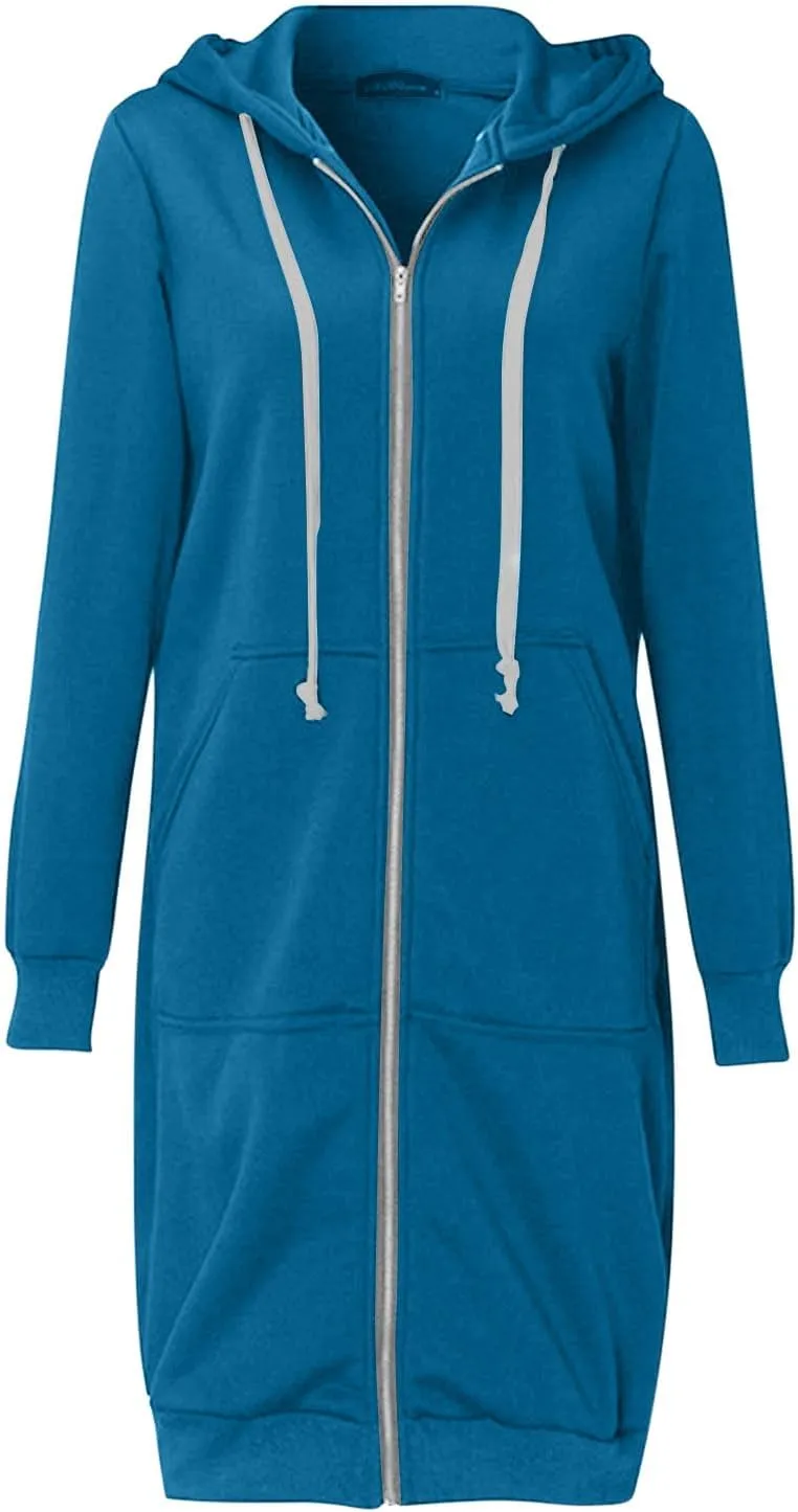 LRMQS Womens Casual Long Sweatshirt Hoodies with Pocket Drawstring Loose Jacket Coats 2023 Fashion Trendy Hoodie Clothing
