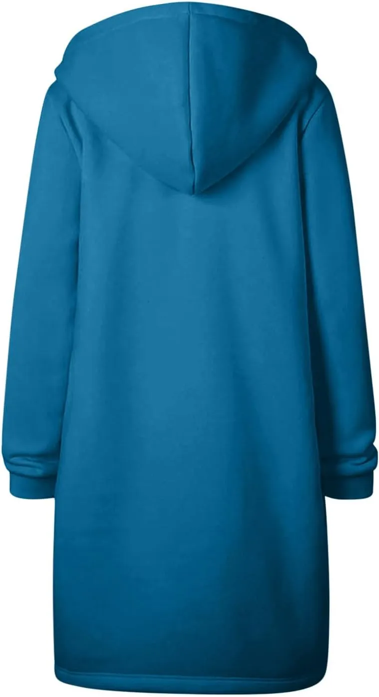 LRMQS Womens Casual Long Sweatshirt Hoodies with Pocket Drawstring Loose Jacket Coats 2023 Fashion Trendy Hoodie Clothing