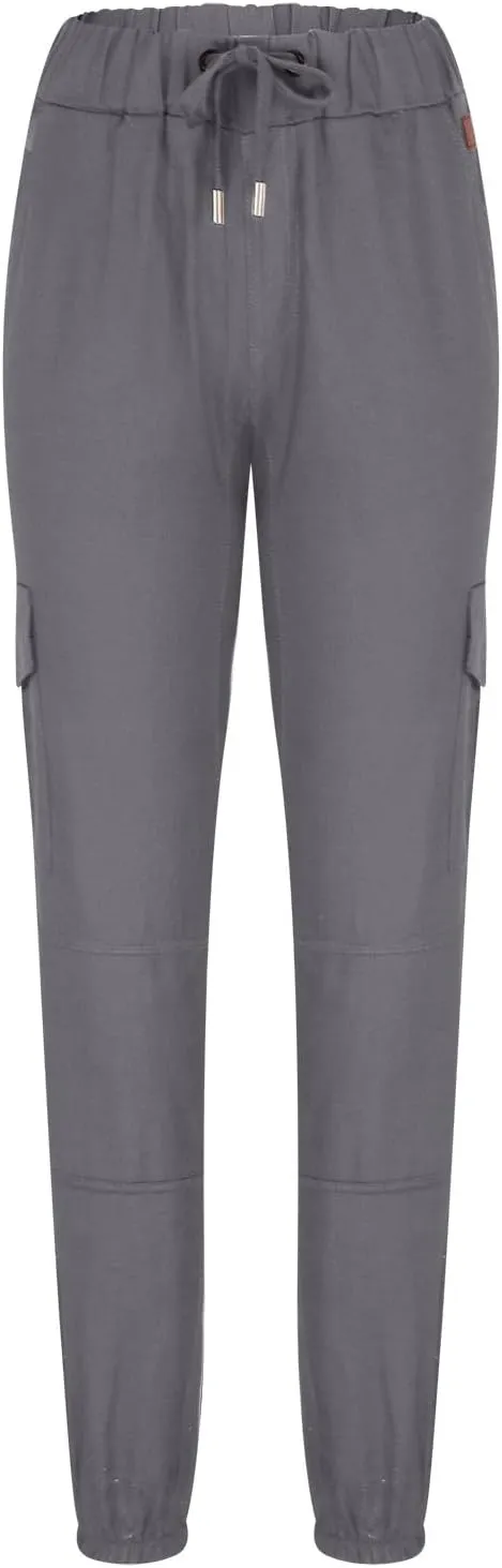 Mens Cargo Pants Slim Fit Drawstring Stretch Joggers Tapered Causal Fashion Solid Athletic Sweatpants Fall Trousers