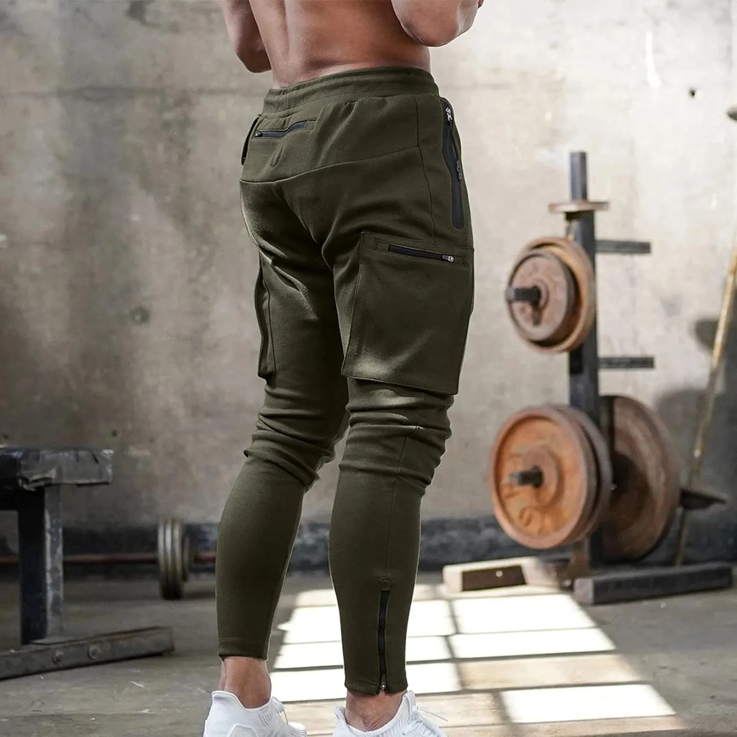 Men's Cargo Pants Sports Jogging Trousers Pockets Belt Mens Cargo Men's Slim Fit Chino Pants Regular Fit Chino Pants