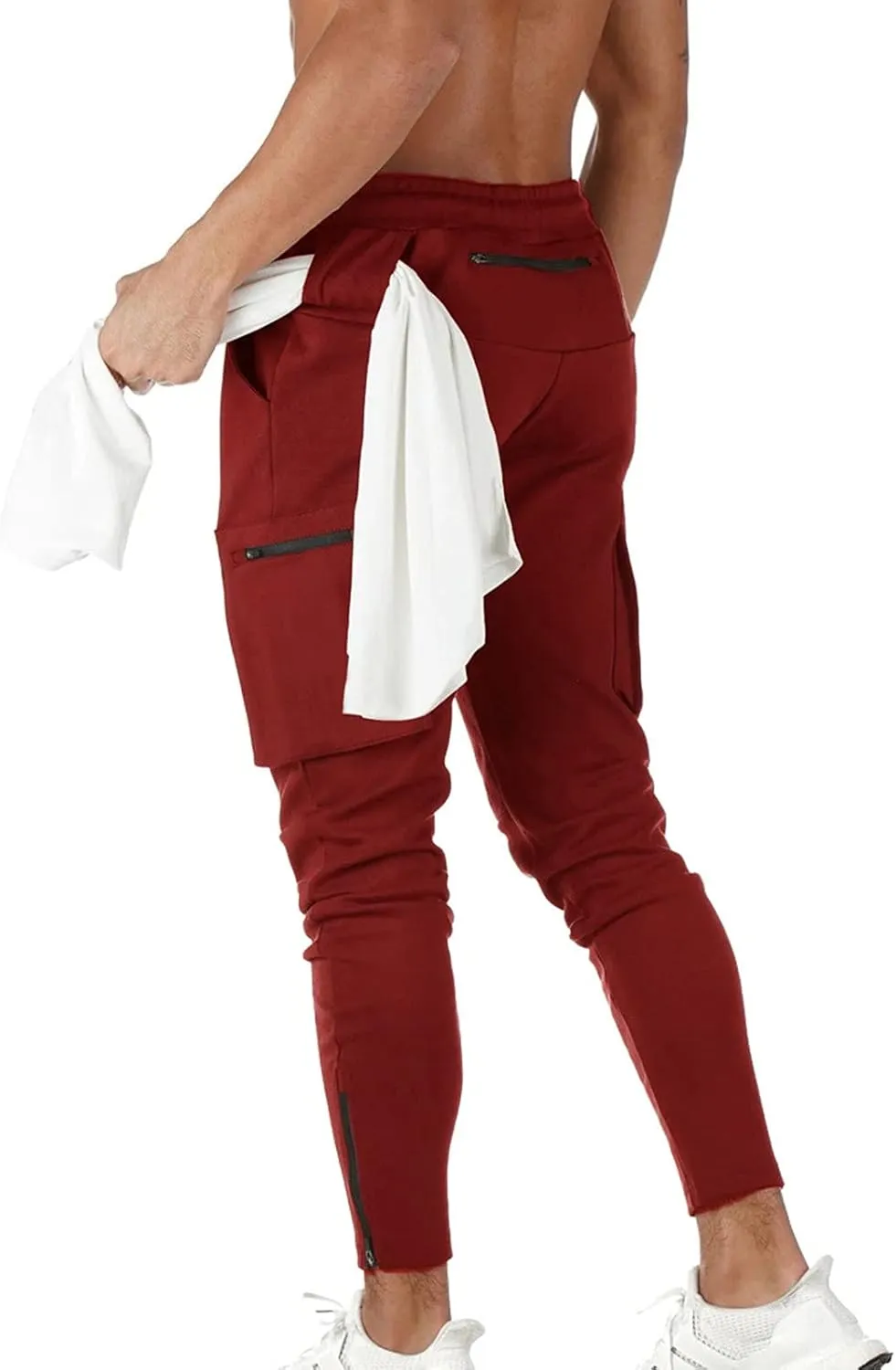 Men's Cargo Pants Sports Jogging Trousers Pockets Belt Mens Cargo Men's Slim Fit Chino Pants Regular Fit Chino Pants