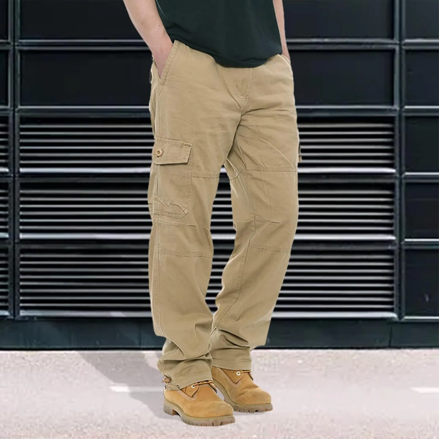 Men's Casual Cargo Chino Trousers Sport Jogging Slim Fit Trousers Men's Hiking Trousers Classic Fit Expandable Pant