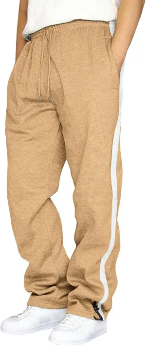 Mens Casual Pants Fashion Sport Cargo Sweatpants Lightweight Workout Athletic Pants Open Bottom Joggers with Pockets