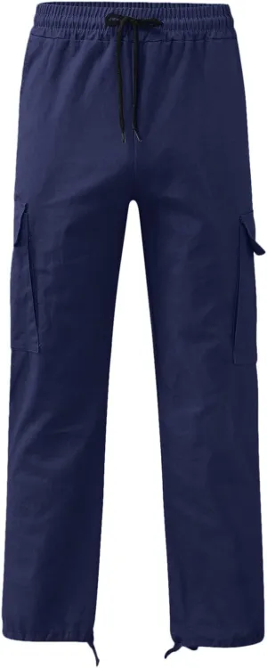 Men's Fashion Cotton Loose Straight Sweatpants with Pockets Drawstring Joggers Fast Dry Trousers Athletic Pants