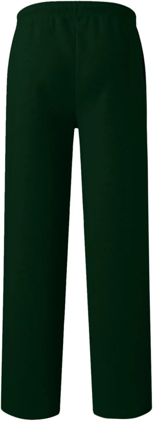 Men's Heavyweight Fleece Cargo Sweatpants Baggy Sweat Pants with Pockets Elastic Waist Drawstring Joggers Trousers