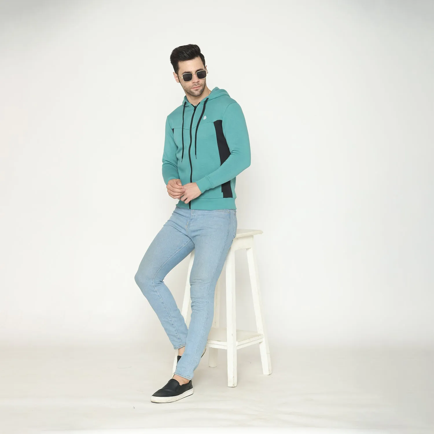 Men's Hoodie Jacket - Aqua