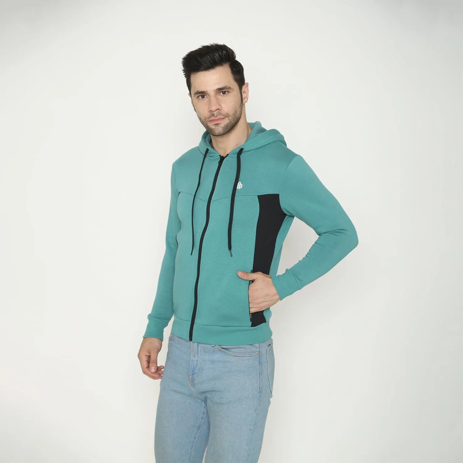 Men's Hoodie Jacket - Aqua
