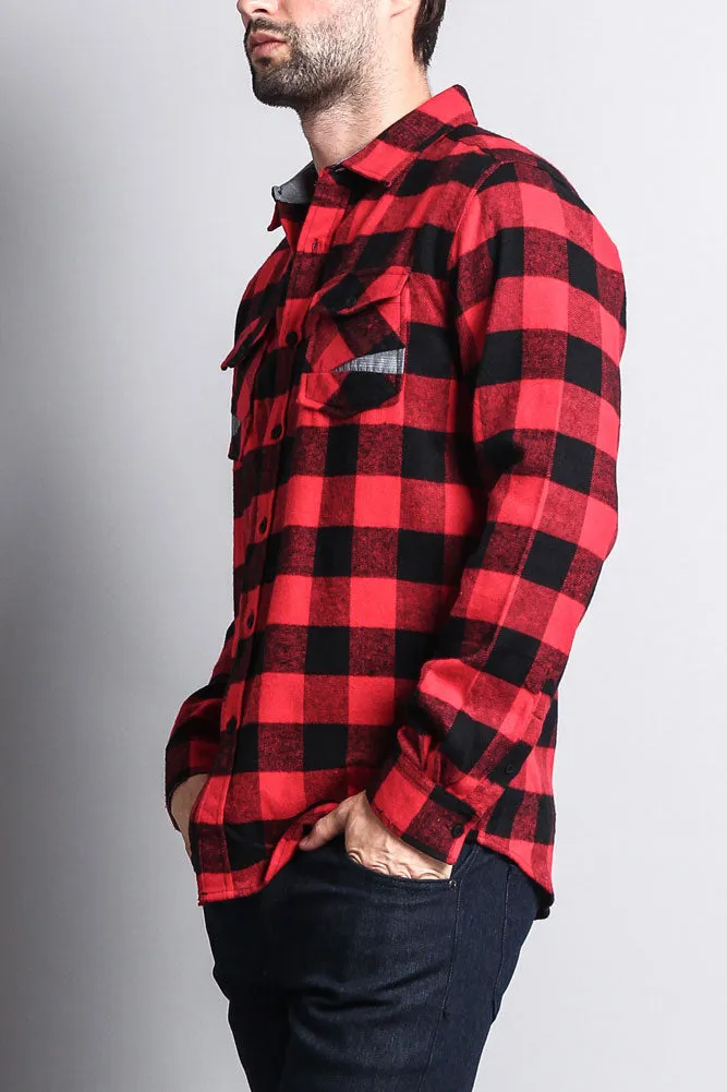 Men's Long Sleeve Woven Flannel Shirt