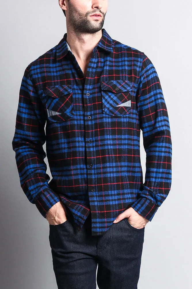 Men's Long Sleeve Woven Flannel Shirt