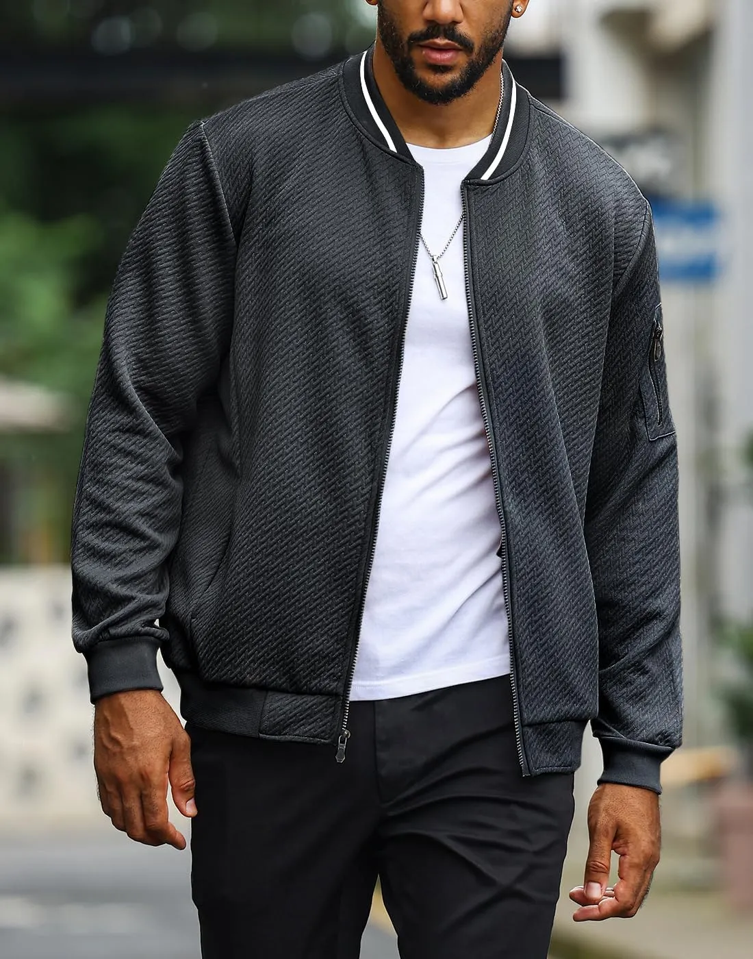 Mens Loose Fit Lightweight Jacket Casual Stylish bomber Jacket
