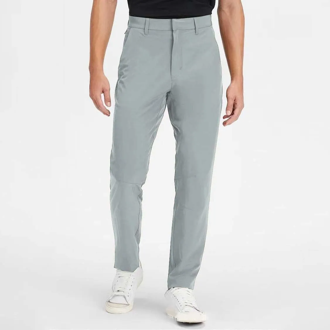 Mens Solid Color Suit Casual Pants Mid Waist Lightweight Slim Fit Fashion Business Pants Dressy Stylish Straight Skinny Pants