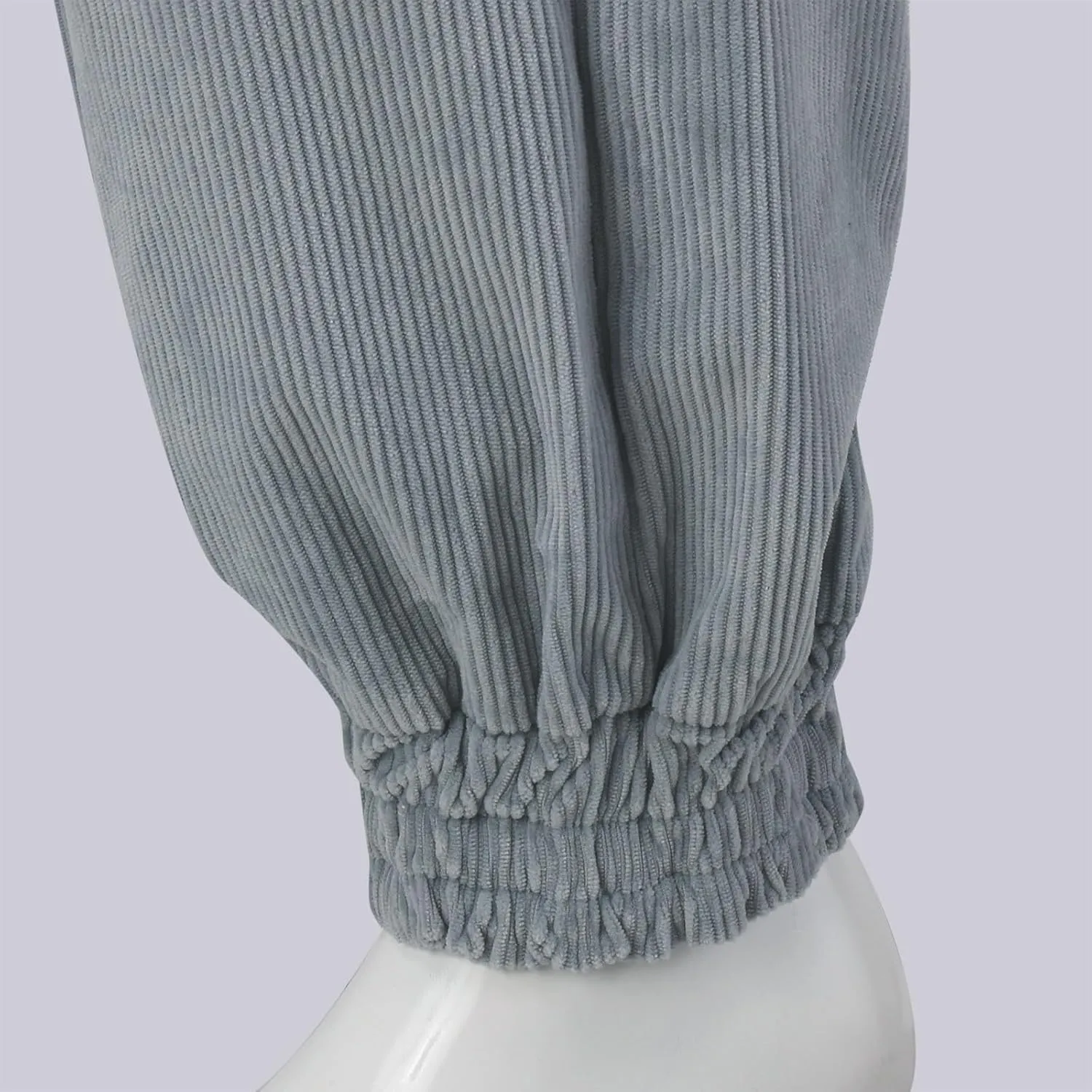 Mens Spring and Autumn Casual Thermal Corduroy Pants Drawstring High Waist Fashion Solid Trouser Elastic Tapered Sweatpants