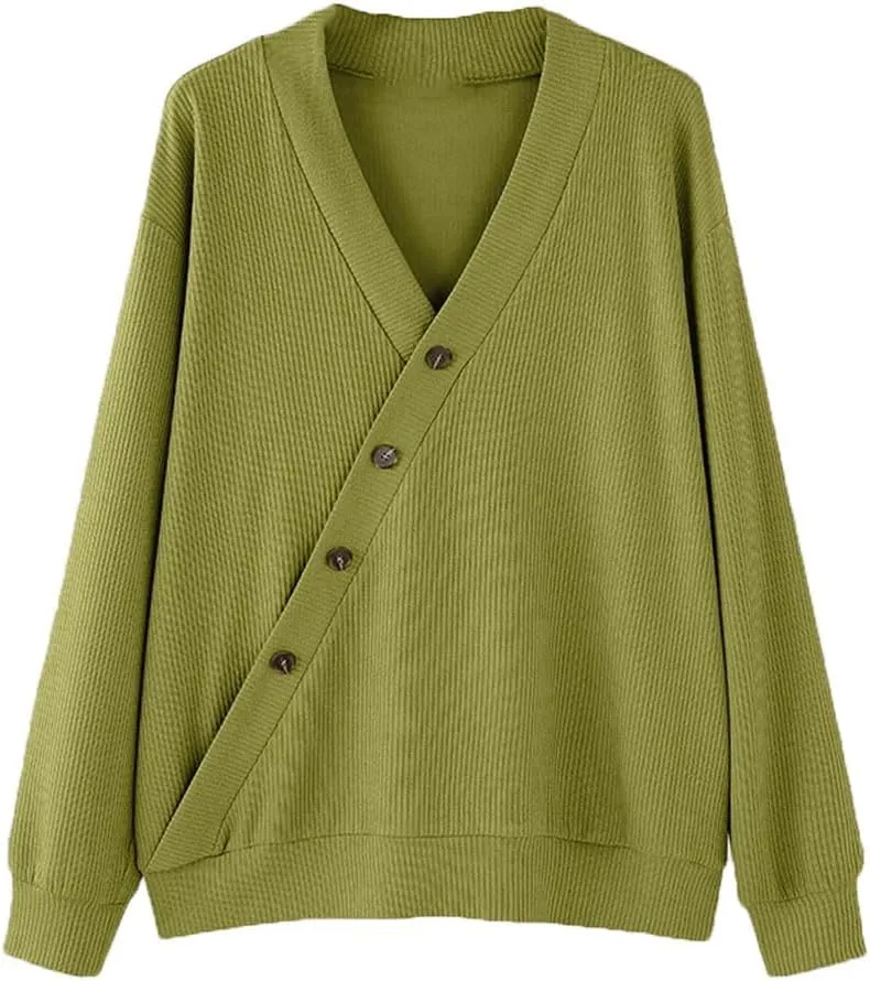 Men's Textured V-Neck Sweater Slim Fit Long Sleeve Knit Top Diagonal Pattern Casual Pullover