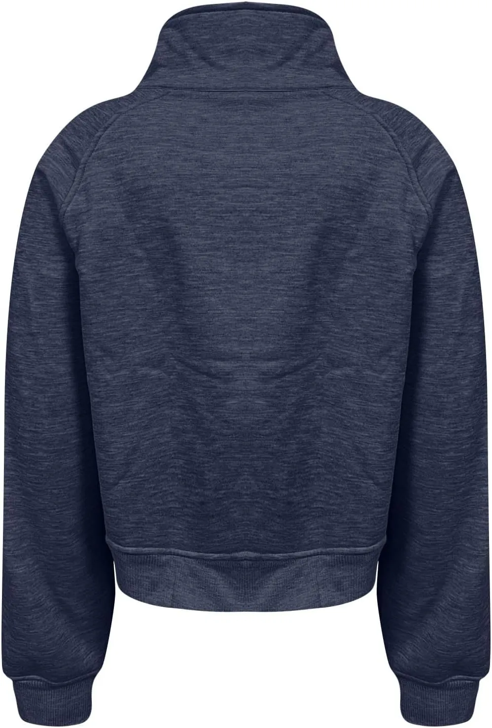 midelxp Womens Cropped Zip Up Hoodie Casual Fleece Stand Collar Sweatshirt Loose Quarter Zip Long Sleeve Pullover Sports Top