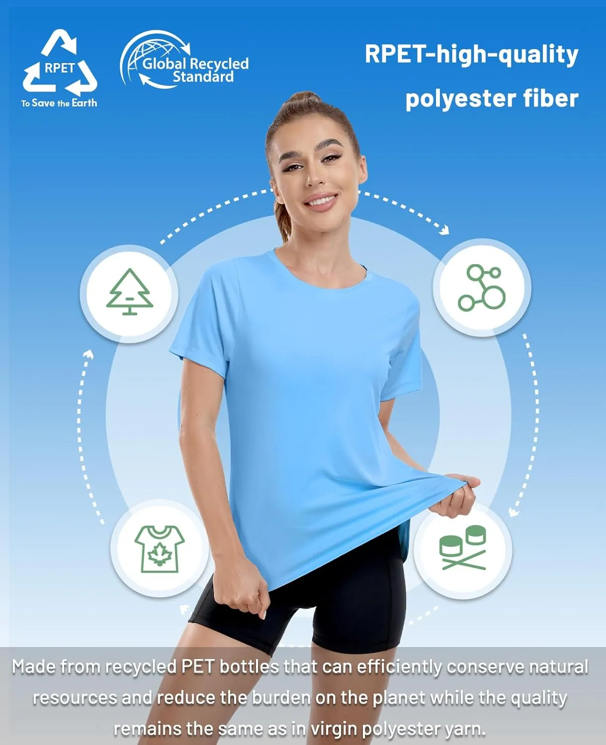 MIER Womens UPF 50  Sun Protection Workout Tops Short Sleeve UV SPF T-Shirts for Athletic Gym Exercise Yoga, Dry Fit