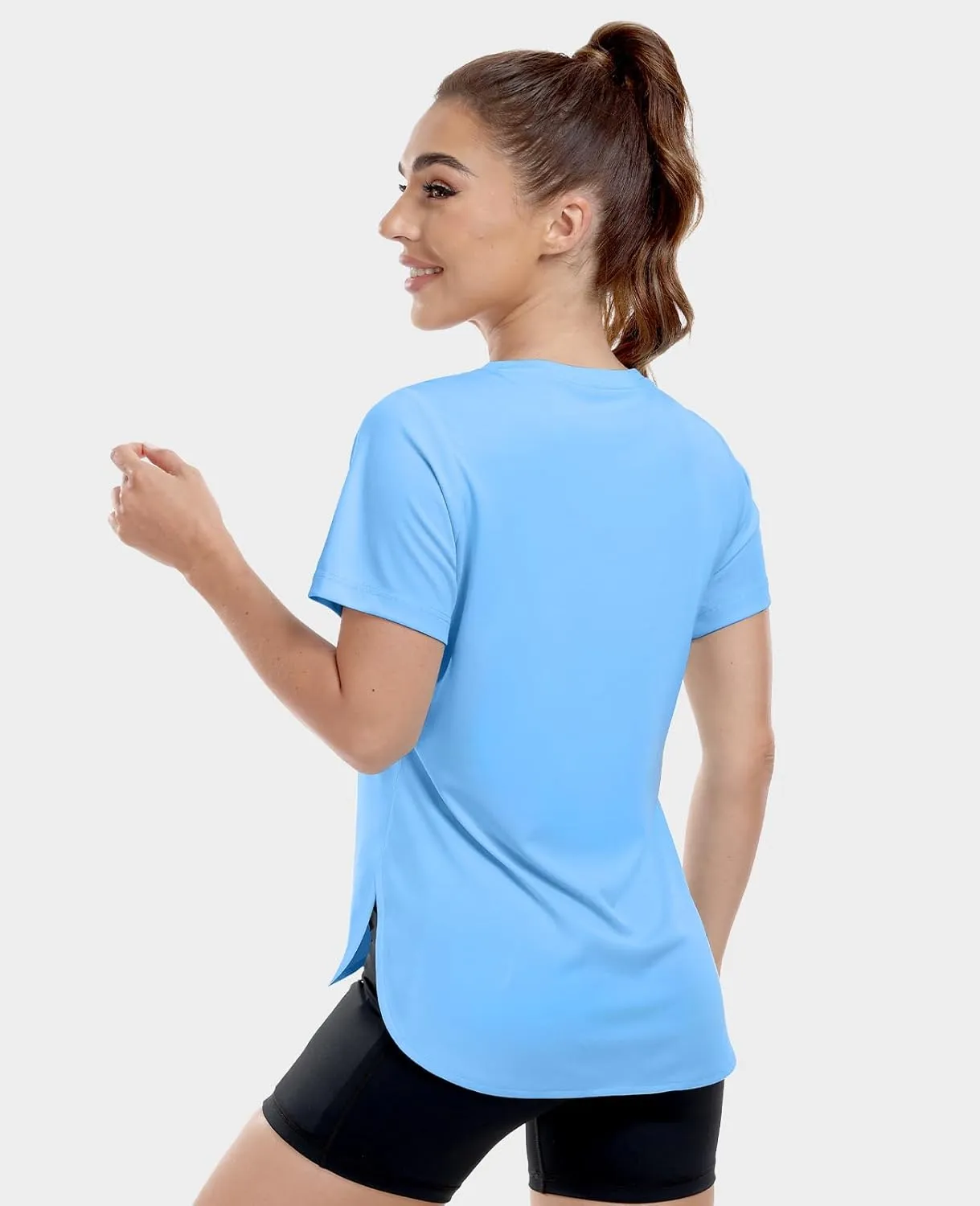 MIER Womens UPF 50  Sun Protection Workout Tops Short Sleeve UV SPF T-Shirts for Athletic Gym Exercise Yoga, Dry Fit