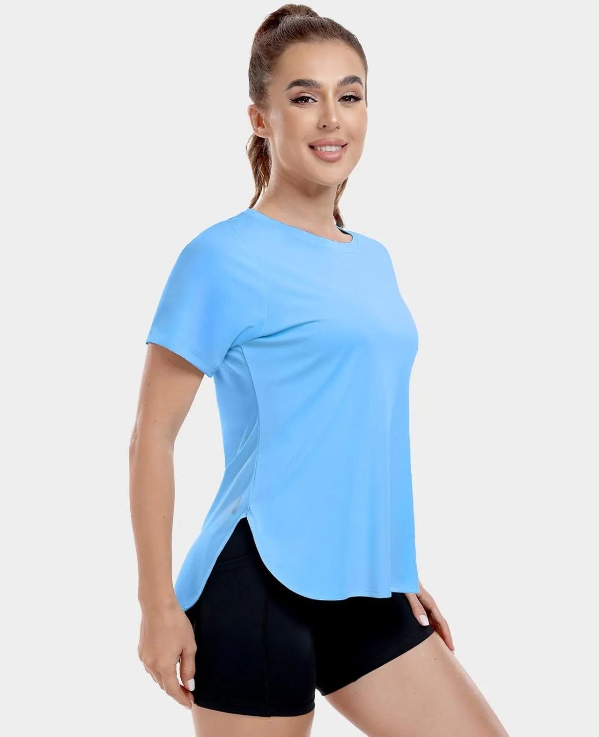 MIER Womens UPF 50  Sun Protection Workout Tops Short Sleeve UV SPF T-Shirts for Athletic Gym Exercise Yoga, Dry Fit