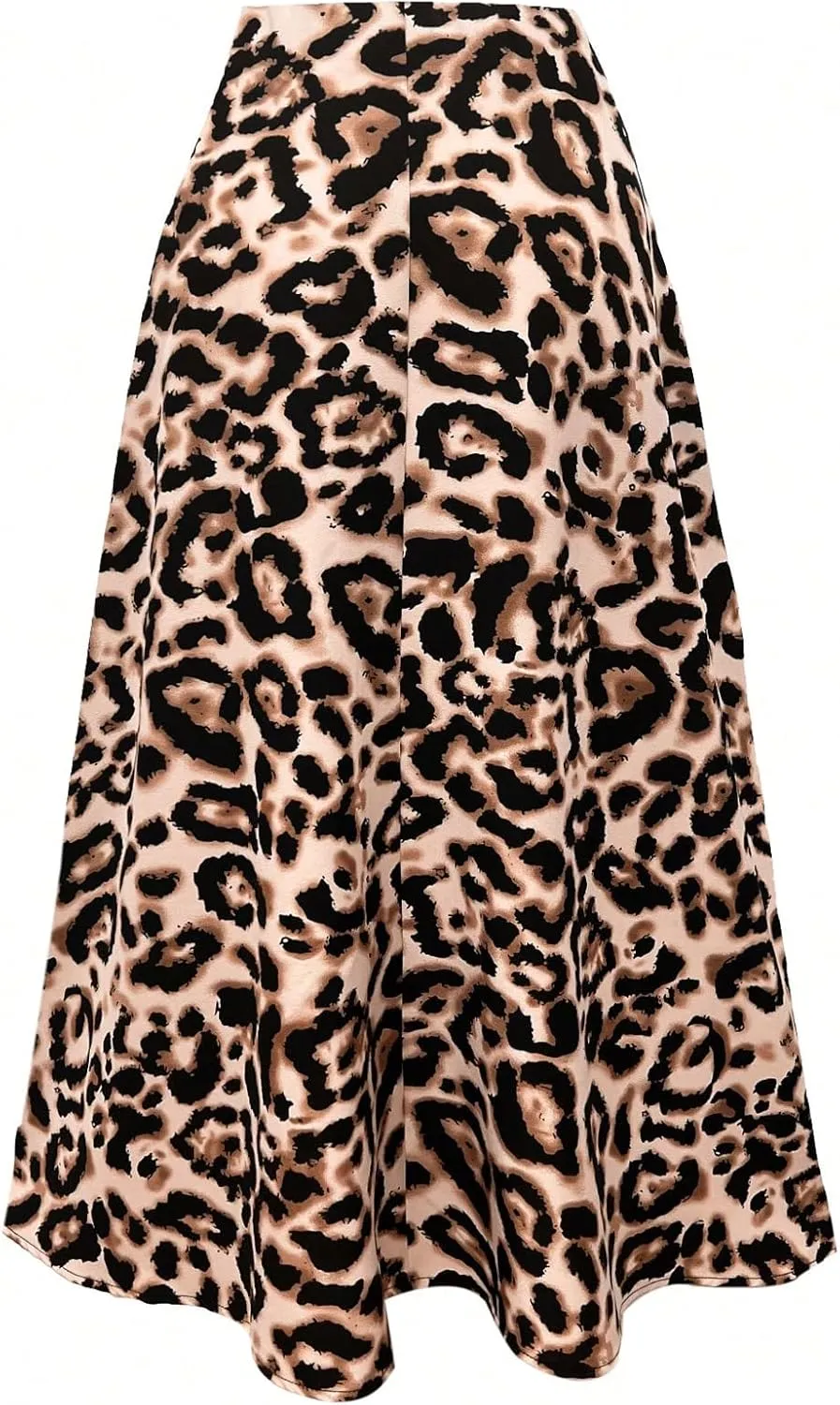 Milumia Women's Leopard Print High Waisted Skirt Ruffle Hem Bodycon Midi Skirt