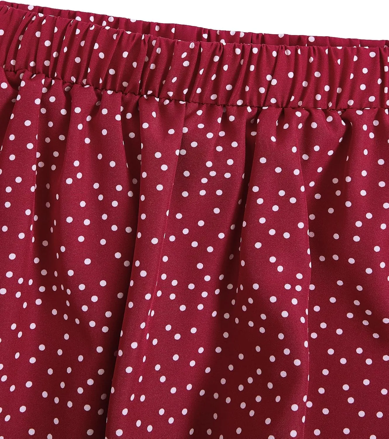 Milumia Women's Polka Dots Skirt Elastic A Line High Waisted Flared Midi Skirts