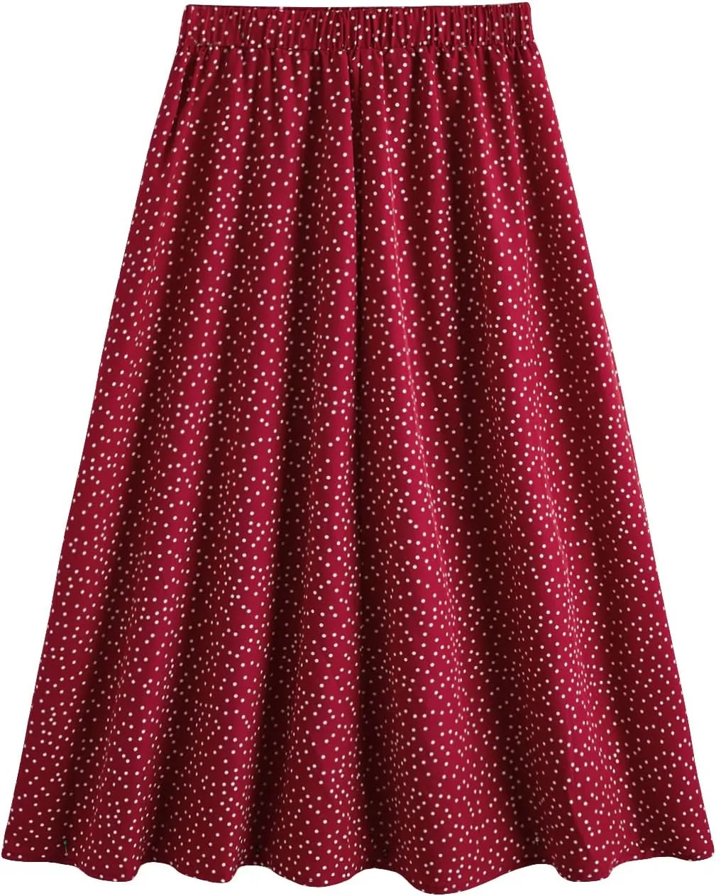 Milumia Women's Polka Dots Skirt Elastic A Line High Waisted Flared Midi Skirts
