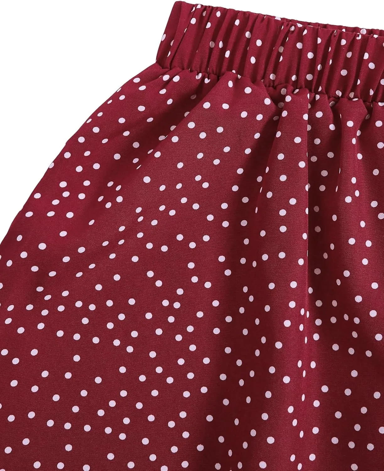 Milumia Women's Polka Dots Skirt Elastic A Line High Waisted Flared Midi Skirts