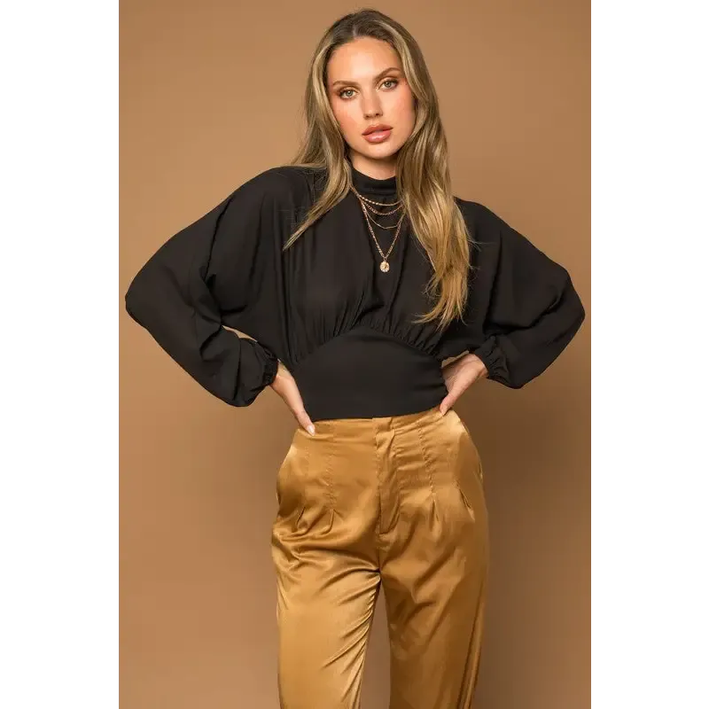 Mock Neck Bottom Fitted Top