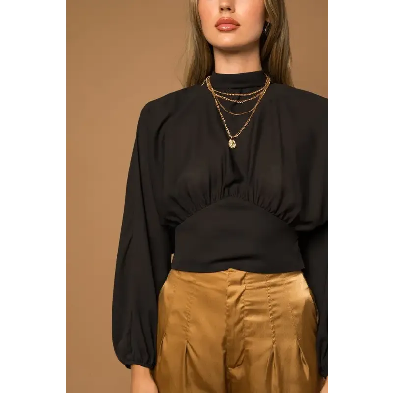 Mock Neck Bottom Fitted Top