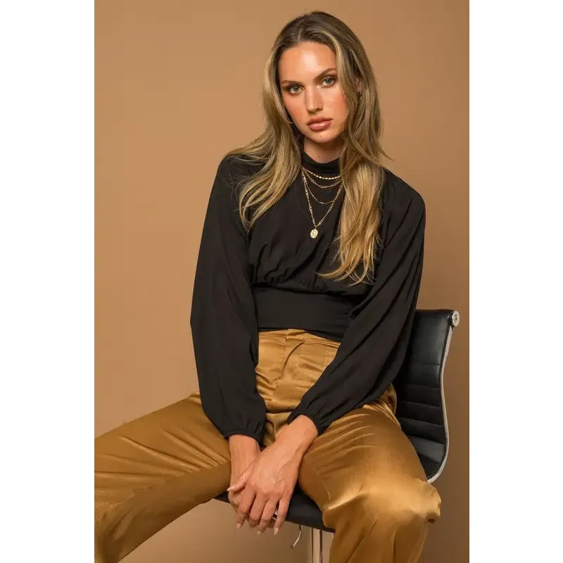 Mock Neck Bottom Fitted Top