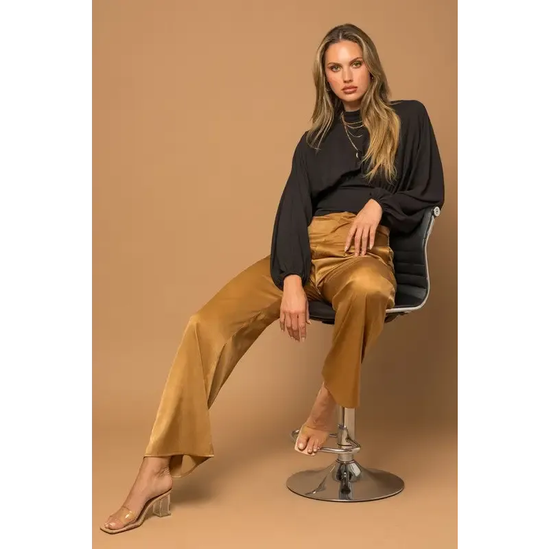 Mock Neck Bottom Fitted Top