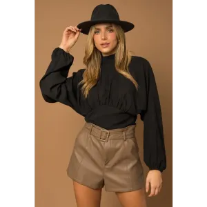Mock Neck Bottom Fitted Top