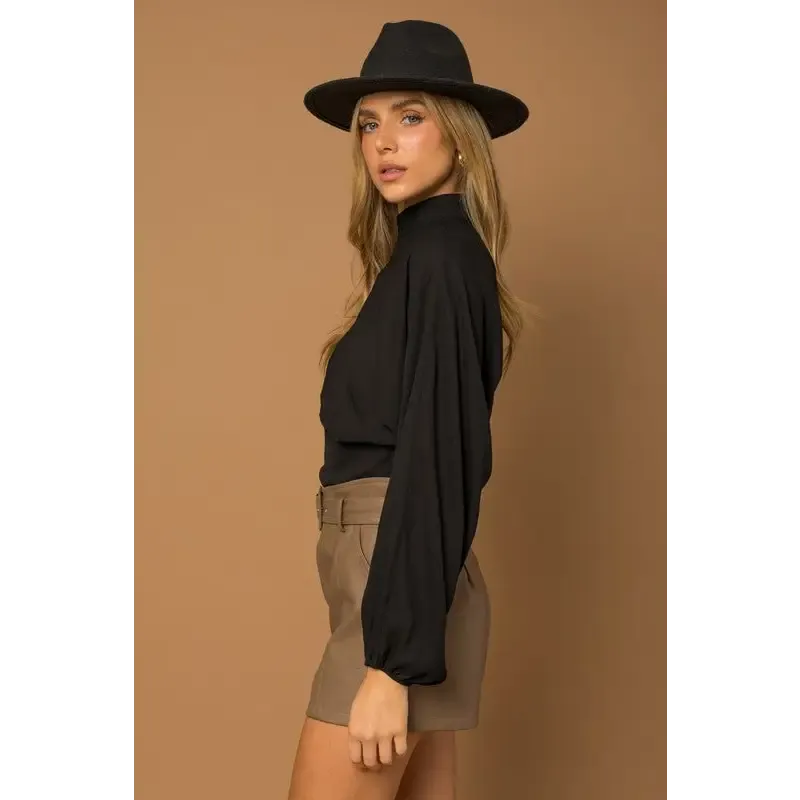 Mock Neck Bottom Fitted Top