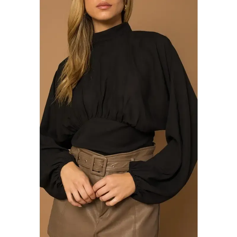 Mock Neck Bottom Fitted Top