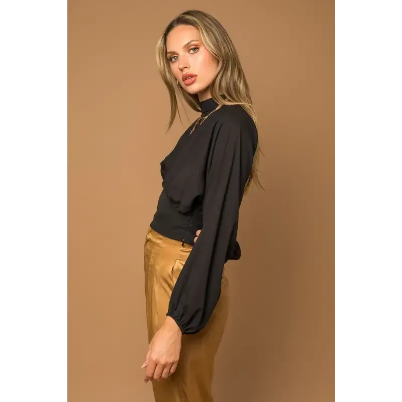 Mock Neck Bottom Fitted Top