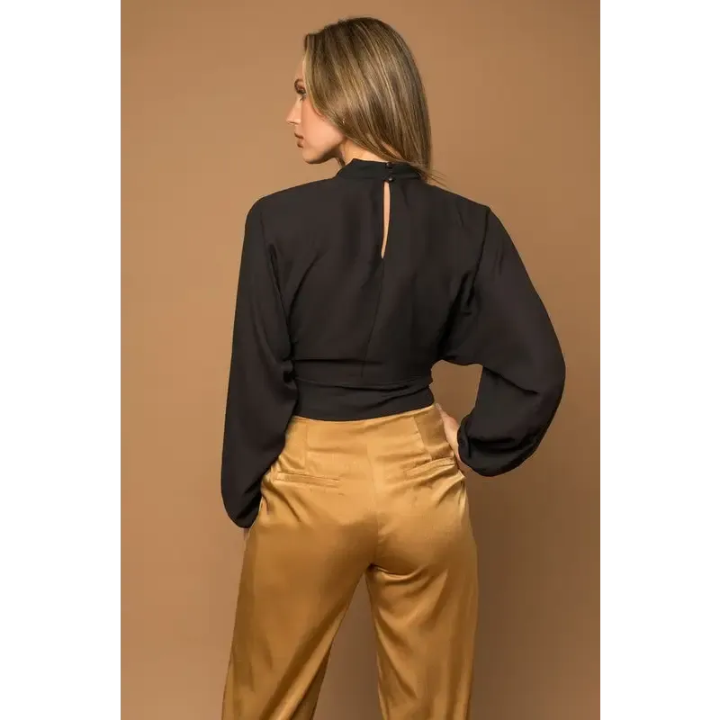 Mock Neck Bottom Fitted Top