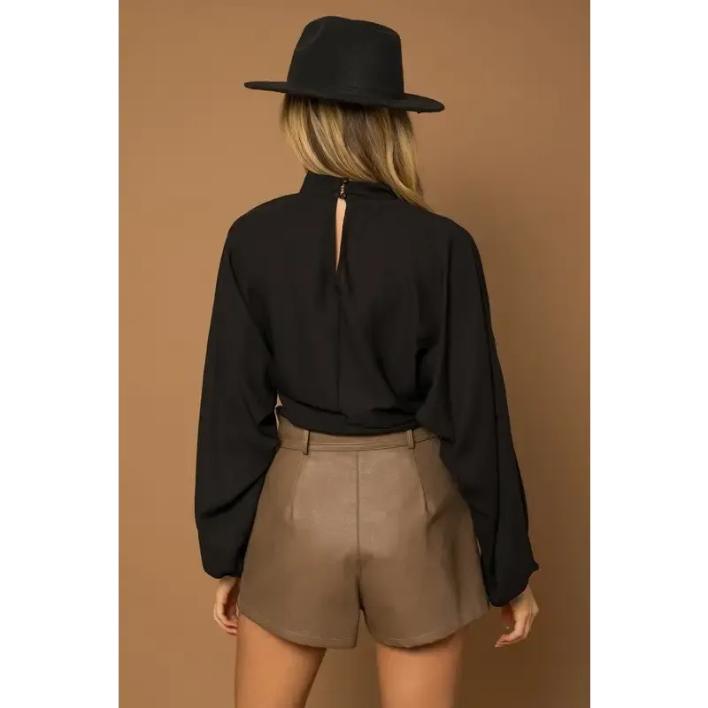 Mock Neck Bottom Fitted Top