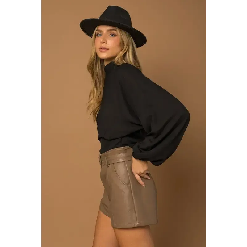 Mock Neck Bottom Fitted Top