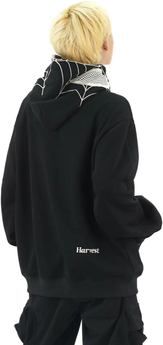 MOLERFO Y2K Hip Hop Spider Hoodie for Women Men Graphic Full Zip up Hoodies Oversized Kawaii Hoodies Spider Jacket