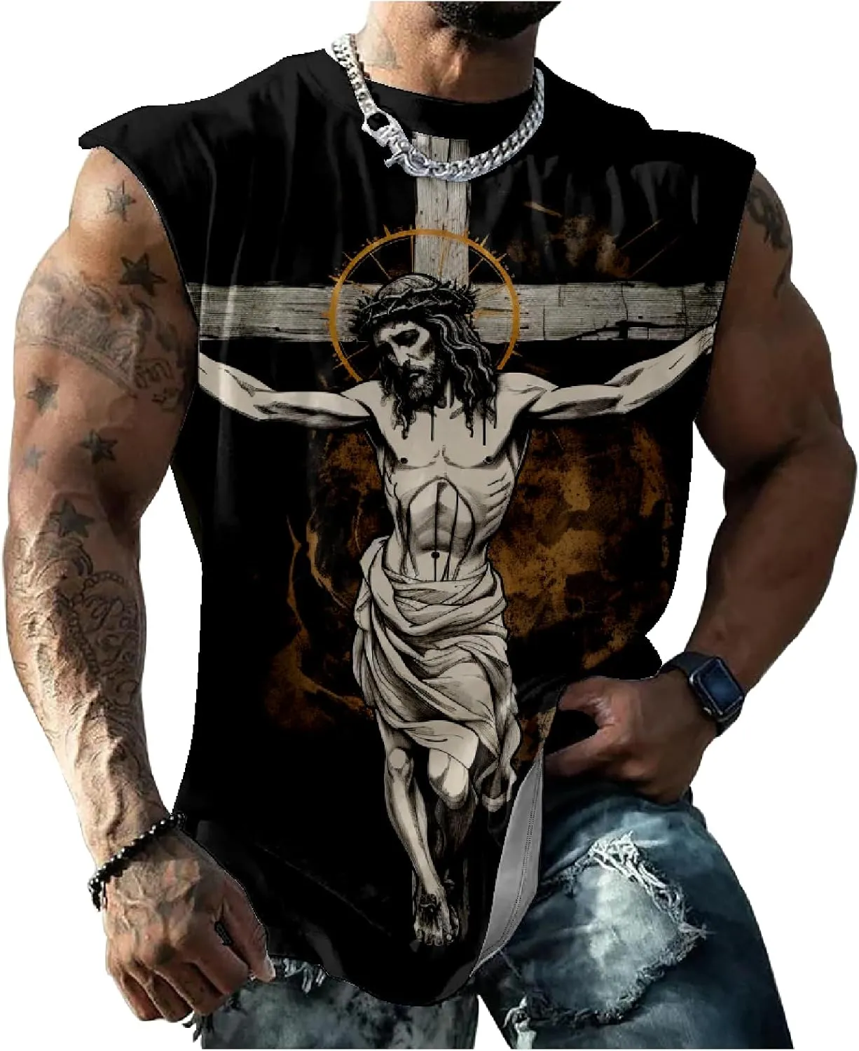 Muscle Shirts for Men Graphic Tank Top Summer Mens Sleeveless Shirts Quick Dry Cool 3D Design Bodybuilding Tee