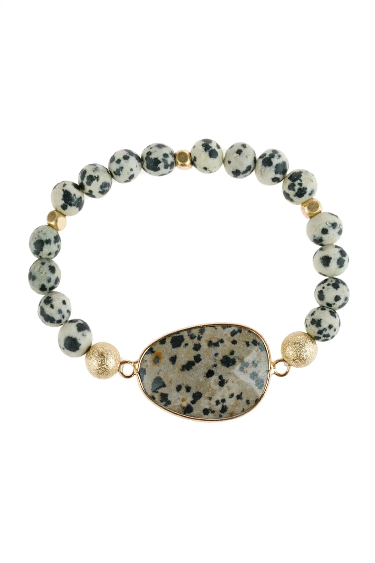 NATURAL BIG STONE CHARM BRACELET/6PCS