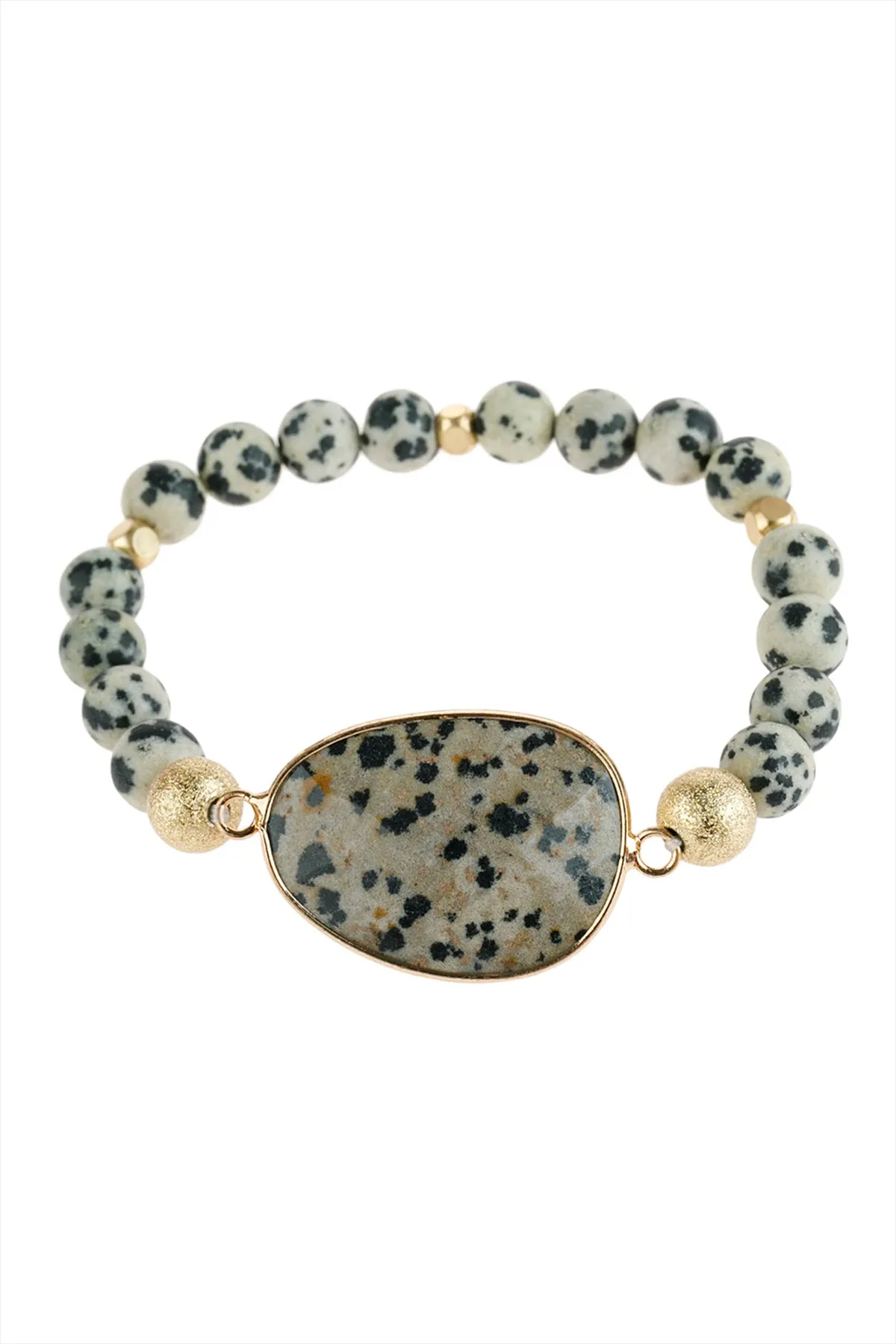 NATURAL BIG STONE CHARM BRACELET/6PCS