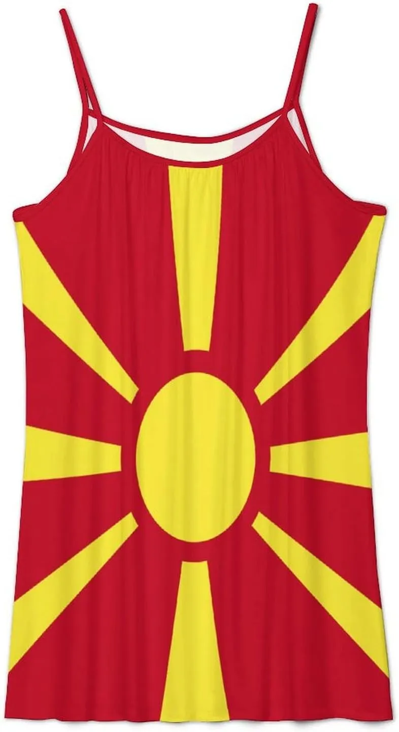 North Ossetia Flag Camisole Dress Womens Dresses Womens Fall Fashion 2022 Casual T-Shirt Dress