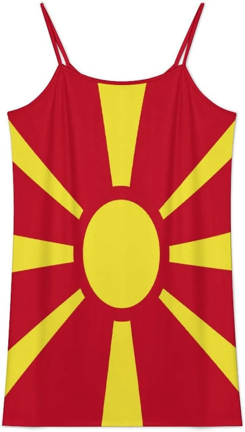 North Ossetia Flag Camisole Dress Womens Dresses Womens Fall Fashion 2022 Casual T-Shirt Dress